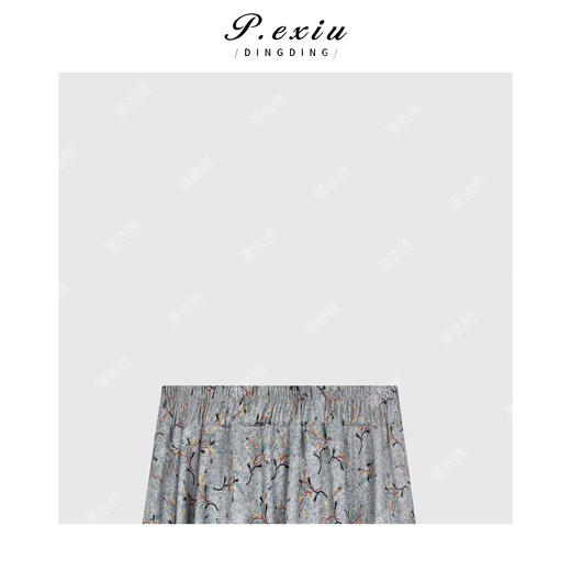 03-4潘依绣丁丁宠粉法式风优雅碎花松紧腰半身裙 Q90100 商品图1