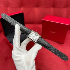 卡地亚 坦克系列 腕表 镀银珠光表盘316L精钢矩形表壳41mm-31mm