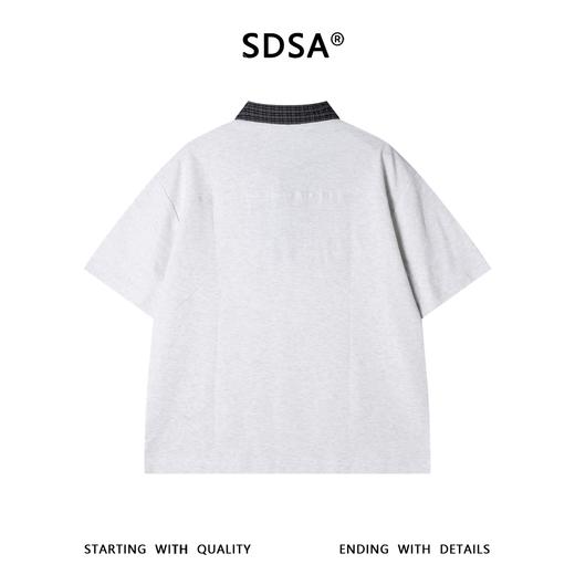 SDSA男装2026新款高贵轻奢潮牌拼接半拉链翻领假两件短袖T恤百搭 商品图4