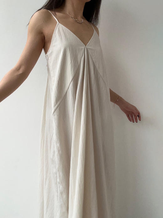 ranyepersonal｜PARADOX25DR06-1 斜纹天丝白色吊带连衣裙 [ 白 ] 商品图12