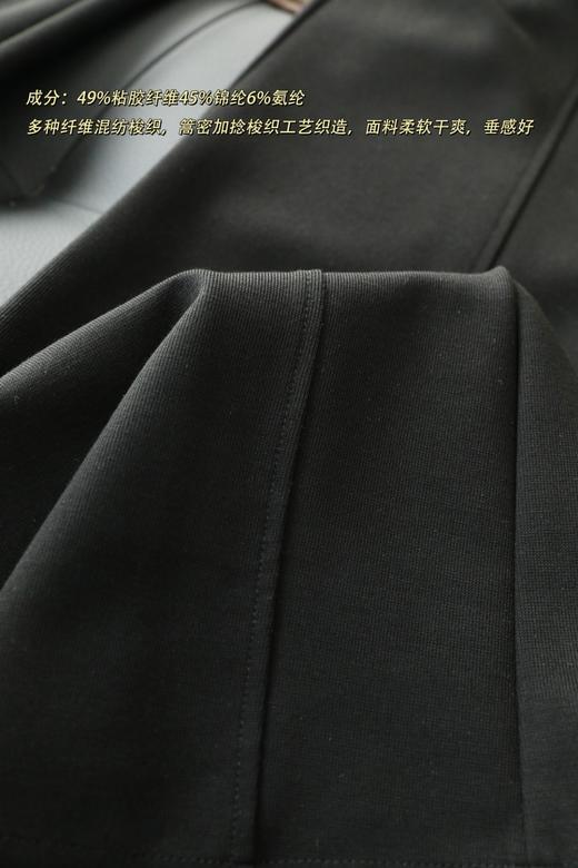 『弹弹裤』四面弹显瘦遮肉松紧腰微喇黑色长裤 商品图14