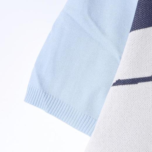 SDSA男装2026新款轻奢老钱风撞色字母提花拉链短袖翻领短袖T恤 商品图3