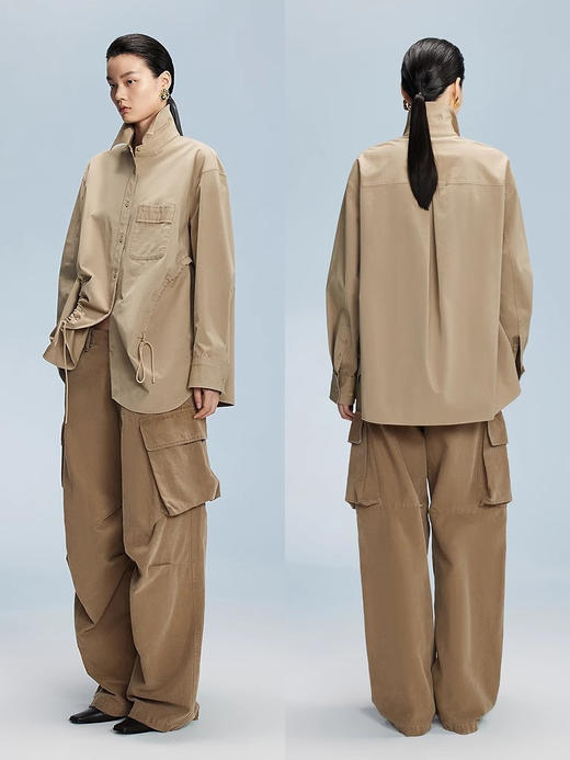 J*BY秀场设计感抽绳廓形率性衬衫 商品图1