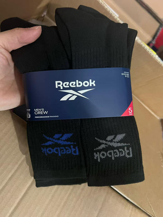 出口美国订单，正品锐步男士高帮训练袜
吸湿排汗缓震毛巾袜，均码40-45
五双一卡，两卡十双99包邮
每卡都有二个款混搭，没有拆搭 商品图7