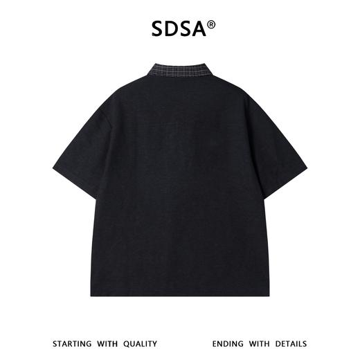 SDSA男装2026新款高贵轻奢潮牌拼接半拉链翻领假两件短袖T恤百搭 商品图4