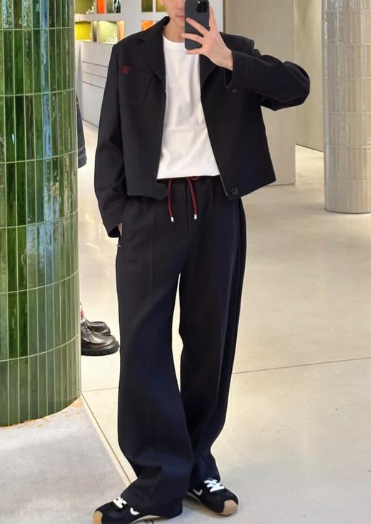 男款羊毛刺绣长裤 可配套装la014 商品图3