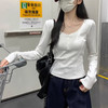 裁缝学苑AQ598新款桃心领纽扣正肩长袖T恤纸样女装收腰打底上衣样板 商品缩略图3