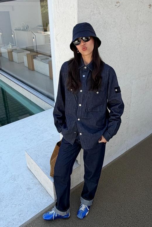 中性款不对称袋牛仔长袖衬衫 阮经天明星同款la 商品图4