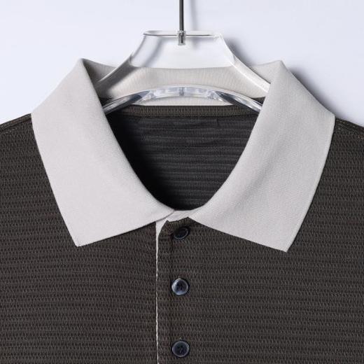 SDSA男装2026新款高贵轻奢潮牌肌理感撞色polo领短袖T恤百搭上衣 商品图1