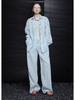 ck云水蓝色棉麻直筒裤 商品缩略图0