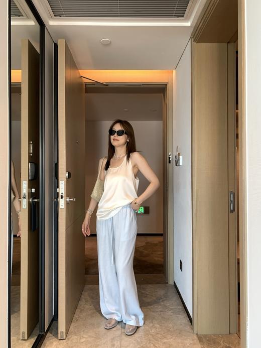 ck云水蓝色棉麻直筒裤 商品图14