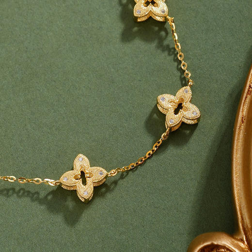 子佩集【四叶安好】银S925手链【SL060025K】镀金四叶草2601 商品图2