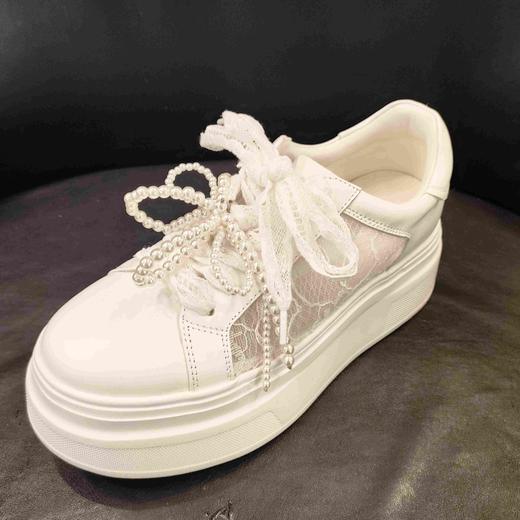 LFGJ17919时尚蕾丝珍珠板鞋 商品图0