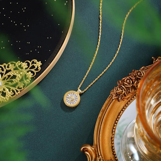 子佩集【华年映锦】银S925套链【FYL-2059】项链镀金太阳2601 商品图1