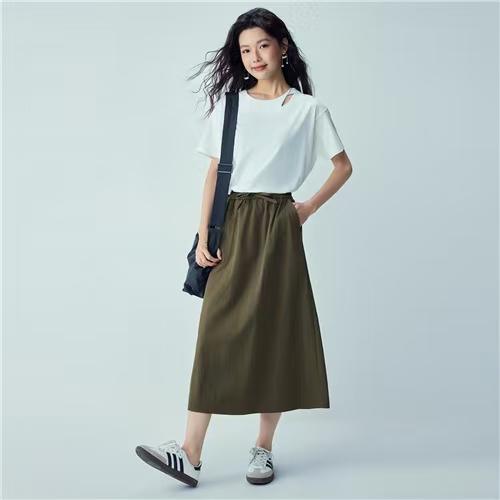 佐丹奴女装26年新款抽绳松紧腰梭织半身裙13466205 商品图2