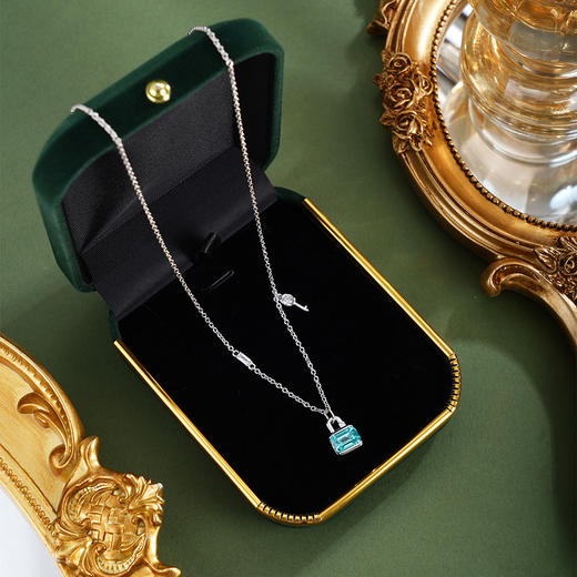 子佩集【灵魂契合】银S925套链【PYT5037-XF】项链培育宝石帕拉伊巴蓝碧玺2601 商品图2