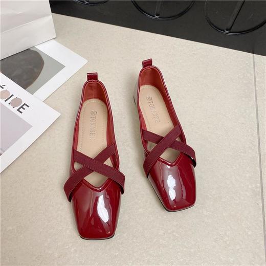 【嫡系·世家女】浅口玛丽珍鞋女春夏季新款法式温柔交叉带漆皮软底软皮平底单鞋女 商品图1
