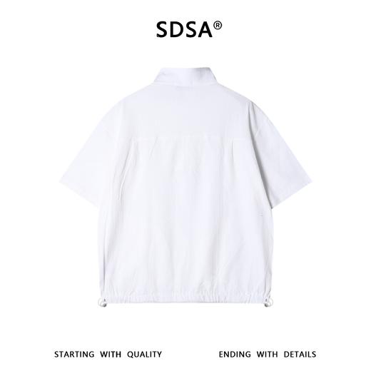 SDSA男装2026新款轻奢韩版半拉链立领短袖T恤百搭下摆松紧设计 商品图4