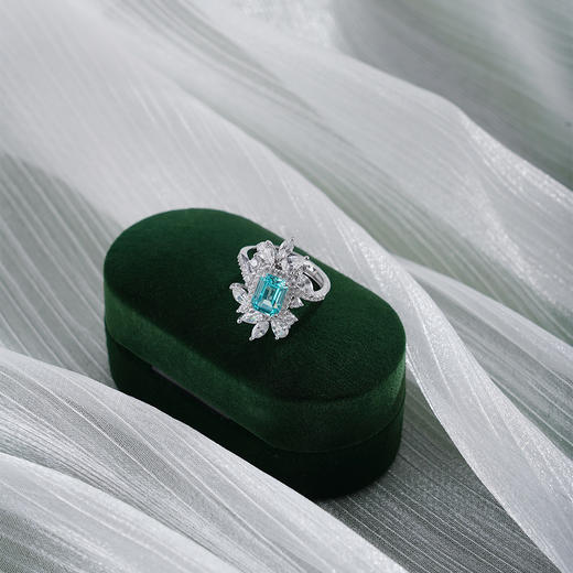 子佩集【芳华永曜】银S925戒指【RM0478-XF】培育宝石帕拉伊巴蓝碧玺2601 商品图1