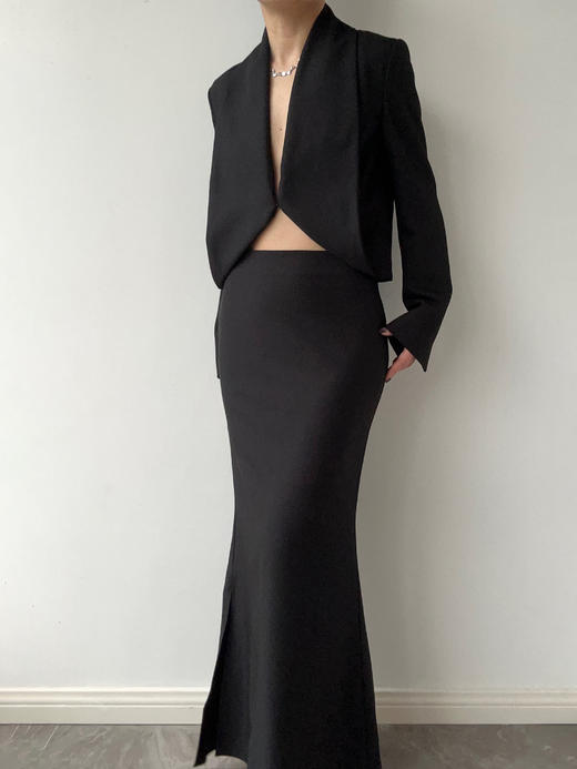 ranyepersonal｜PARADOX25BA01-3 粗斜纹黑色短款西装 [ 黑 ] 商品图1