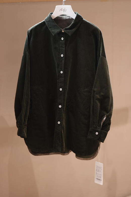 黄阿福 匹马棉灯芯绒宽松衬衫 商品图0