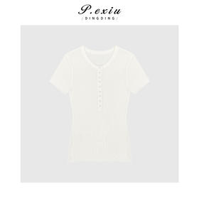 03-4潘依绣丁丁宠粉美式复古修身短袖T恤Q12822