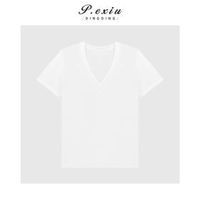 03-4潘依绣丁丁宠粉简约百搭冰凉透气V领短袖T恤Q1647