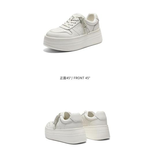 联域2楼Belle女鞋(新百购)百丽女鞋2026春季简约厚底小白鞋免系带面包鞋休闲板鞋F1V1 F1V1D 商品图7