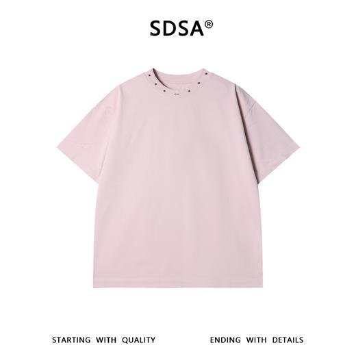 88290SDSA男装2026新款高贵轻奢韩系潮牌领口铆钉设计短袖T恤百搭宽松 商品图1