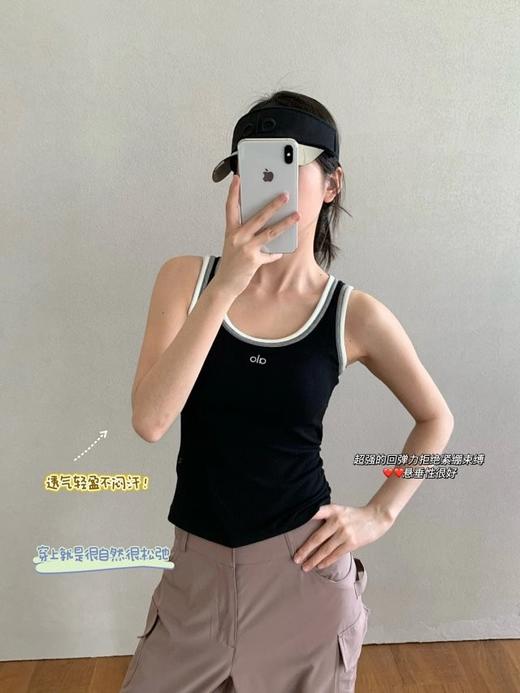 一店z 健身瑜伽必备！𝐚𝐥𝐨一体式无骨拼接背心带胸垫免穿文胸 商品图4