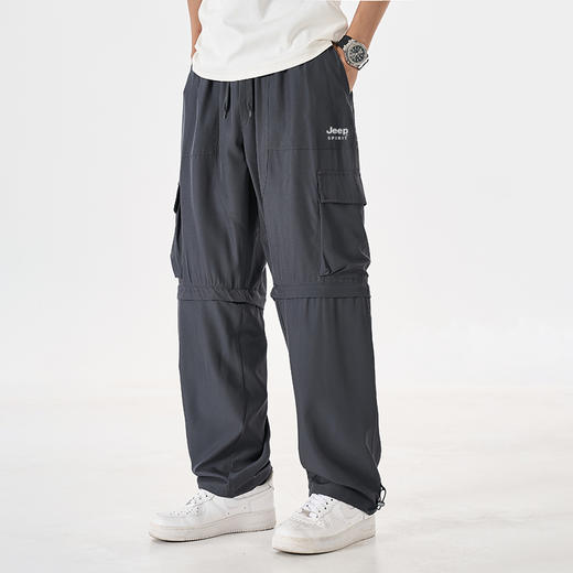 【专属】JEEP SPIRIT 【一裤两穿工装裤】可当短裤 可当长裤 可直筒 可束腿 夏季潮流宽松直筒阔腿休闲裤 商品图7
