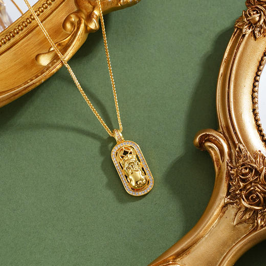 子佩集【玲珑貔貅】银S925套链【FYL-2223】项链镀金貔貅2601 商品图0