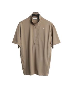 男款半拉链立领短袖T恤zo