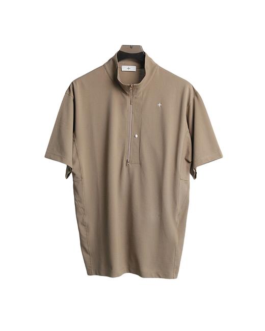 男款半拉链立领短袖T恤zo 商品图0