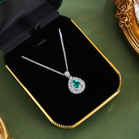 子佩集【韵华清嘉】银S925套链【PM2281-XF】项链培育宝石祖母绿2601