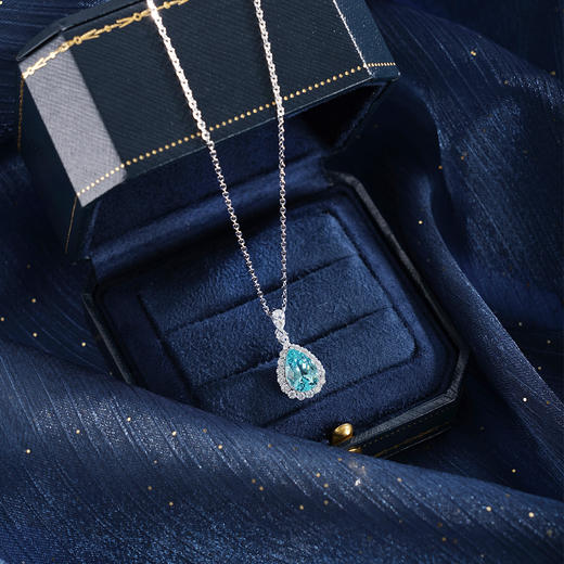 子佩集【瀚海凝光】银S925套链【PM2270-XF】项链培育宝石帕拉伊巴蓝碧玺2601 商品图1