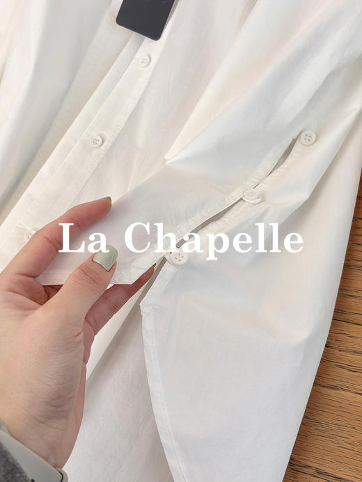 专柜实拍【极简通勤！】拉夏贝尔/La Chapelle翻领衣领内里腰果花小众拼接设计纯棉衬衣百搭时髦上衣 商品图9