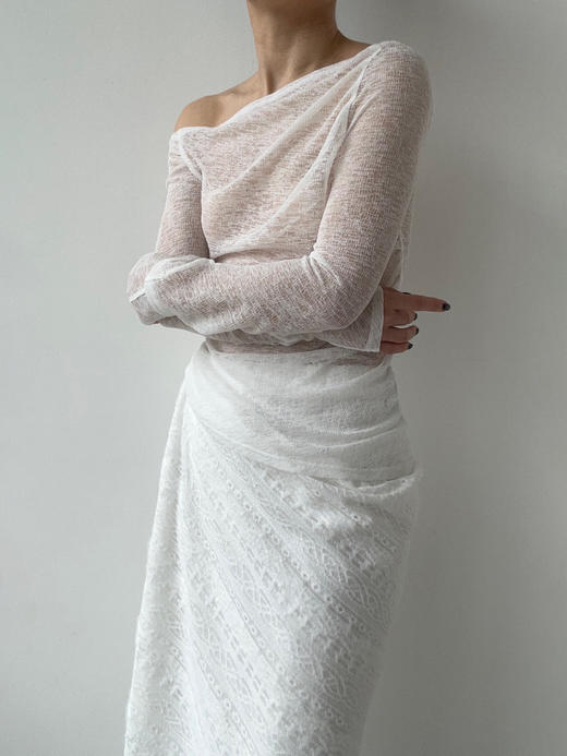 ranyepersonal｜PARADOX25RO02-1 不规则褶皱白色打底衫 [ 白 ] 商品图7