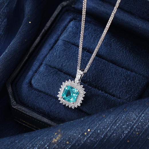 子佩集【晴空絮语】银S925套链【PYP2058-XF】项链培育宝石帕拉伊巴蓝碧玺2601 商品图2