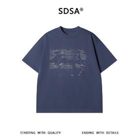 SDSA男装2026新款高贵轻奢美式潮牌撞色印花字母圆领短袖T恤宽松