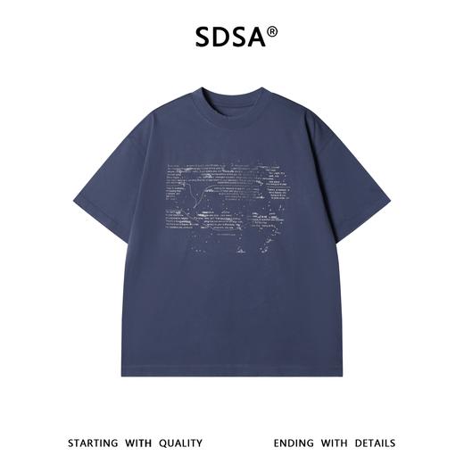 SDSA男装2026新款高贵轻奢美式潮牌撞色印花字母圆领短袖T恤宽松 商品图0