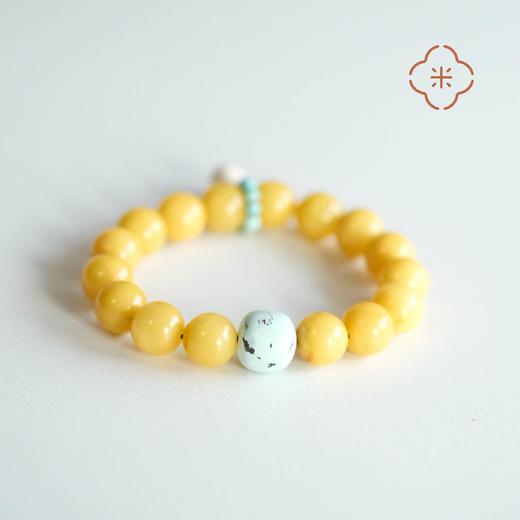 米马饰物 天然蜜蜡绿松猛犸手串 厚土润泽 生肖牛推荐 商品图4