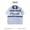 SDSA男装2026新款轻奢老钱风撞色字母提花拉链短袖翻领短袖T恤 商品缩略图0