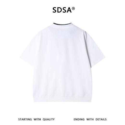 26602SDSA男装2026新款高贵轻奢韩系拼接半拉链立领短袖T恤百搭上衣潮 商品图4