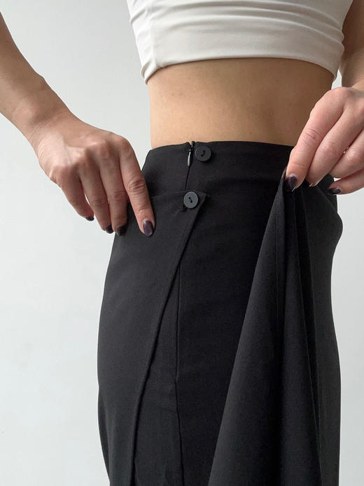 ranyepersonal｜PARADOX25SK02-2 异形褶皱黑色西装半身裙 [ 黑 ] 商品图11