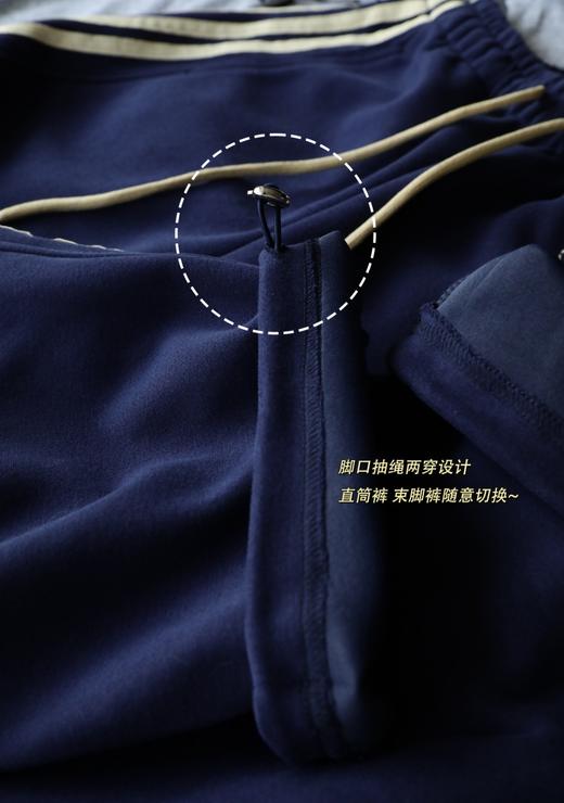 the bar*蓝色运动风侧条纹休闲阔腿裤 商品图8
