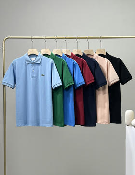 春夏新款！全棉珠地棉！！王一博同款！男女同款！法国鳄鱼Lacoste Polo衫短袖