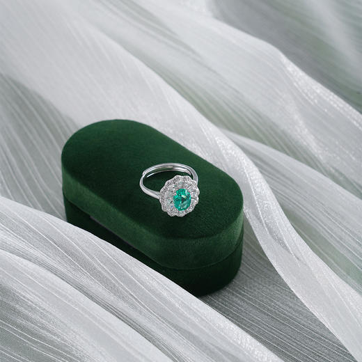 子佩集【晴漪之喜】银S925戒指【PYR6033-XF】培育宝石祖母绿2601 商品图1