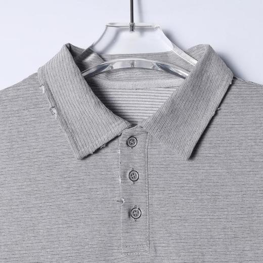 SDSA男装2026新款高贵轻奢老钱风条纹破洞POLO衫短袖T恤百搭上衣 商品图2