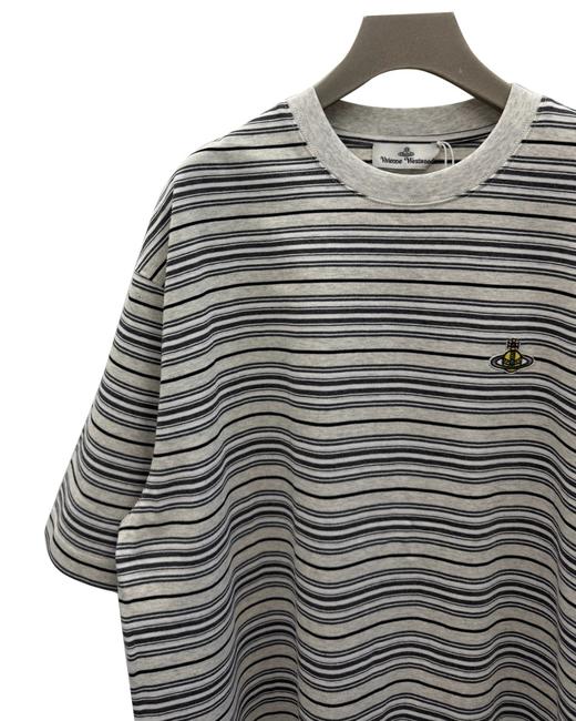 中性款条纹刺绣短袖T恤hu 商品图2